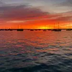 The beach at the Malecon in La Paz, Mexico.
