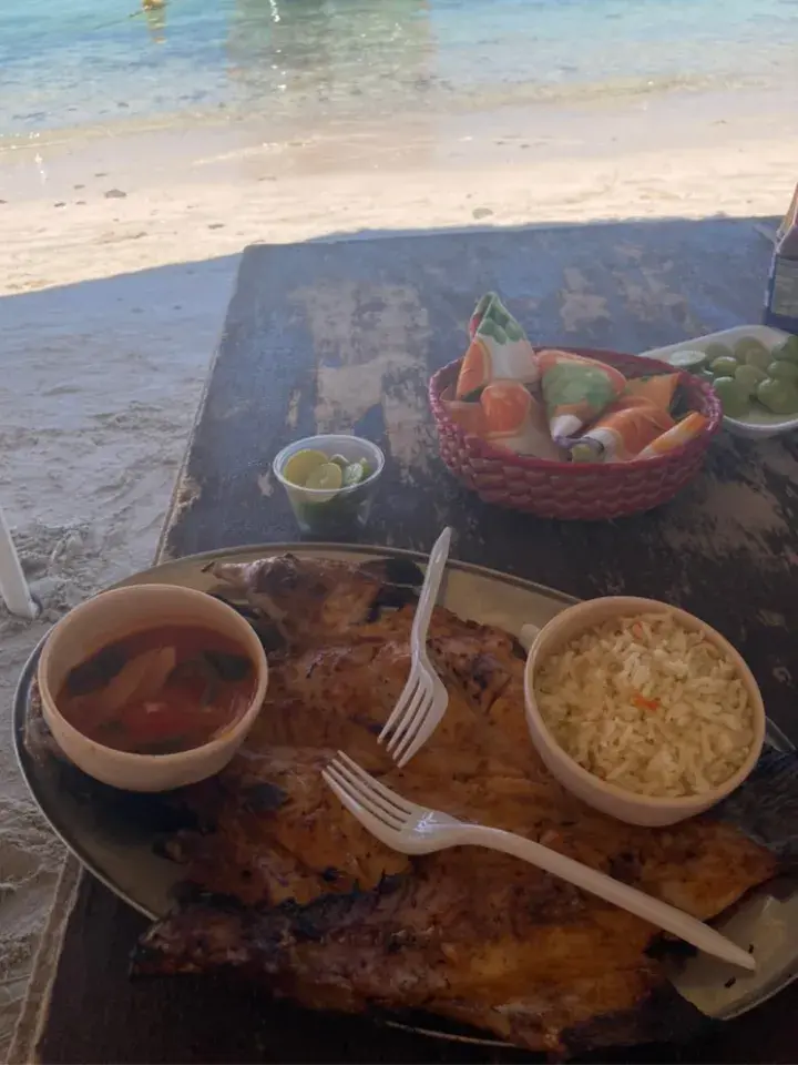 Pescado Zarandeado at El Tecolote Beach