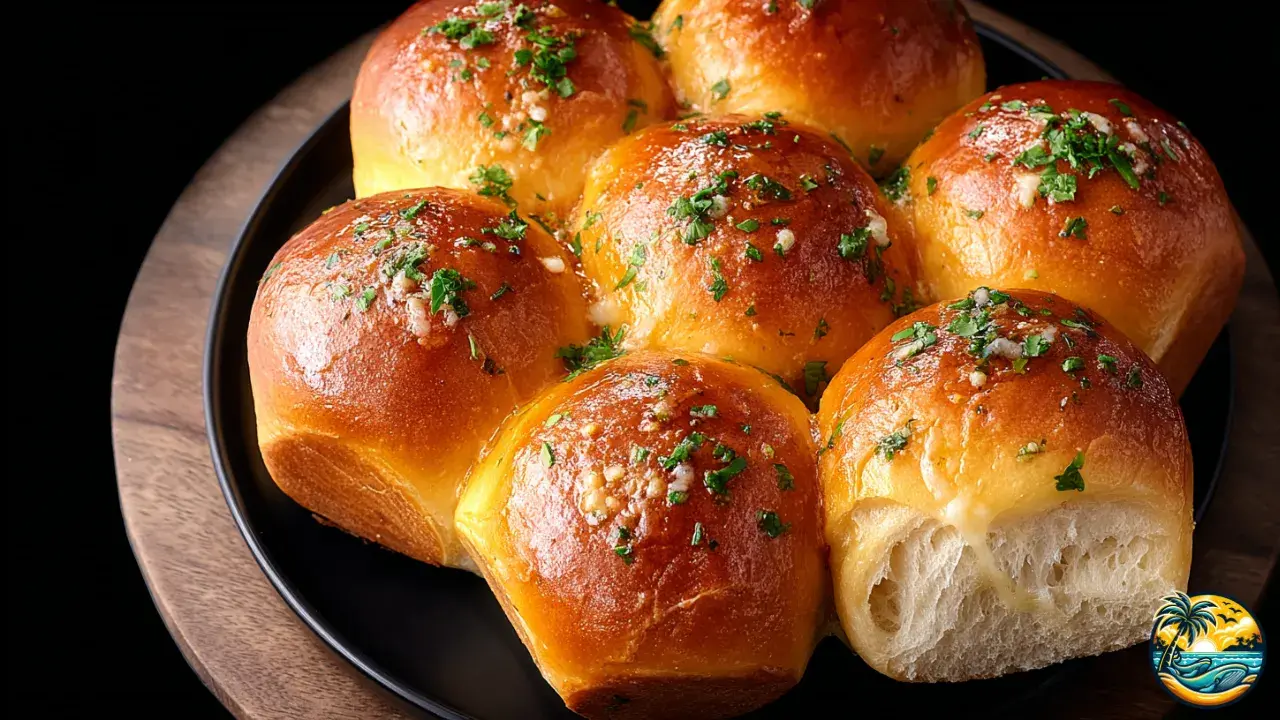 Garlic Butter Mozzarella Dinner Rolls