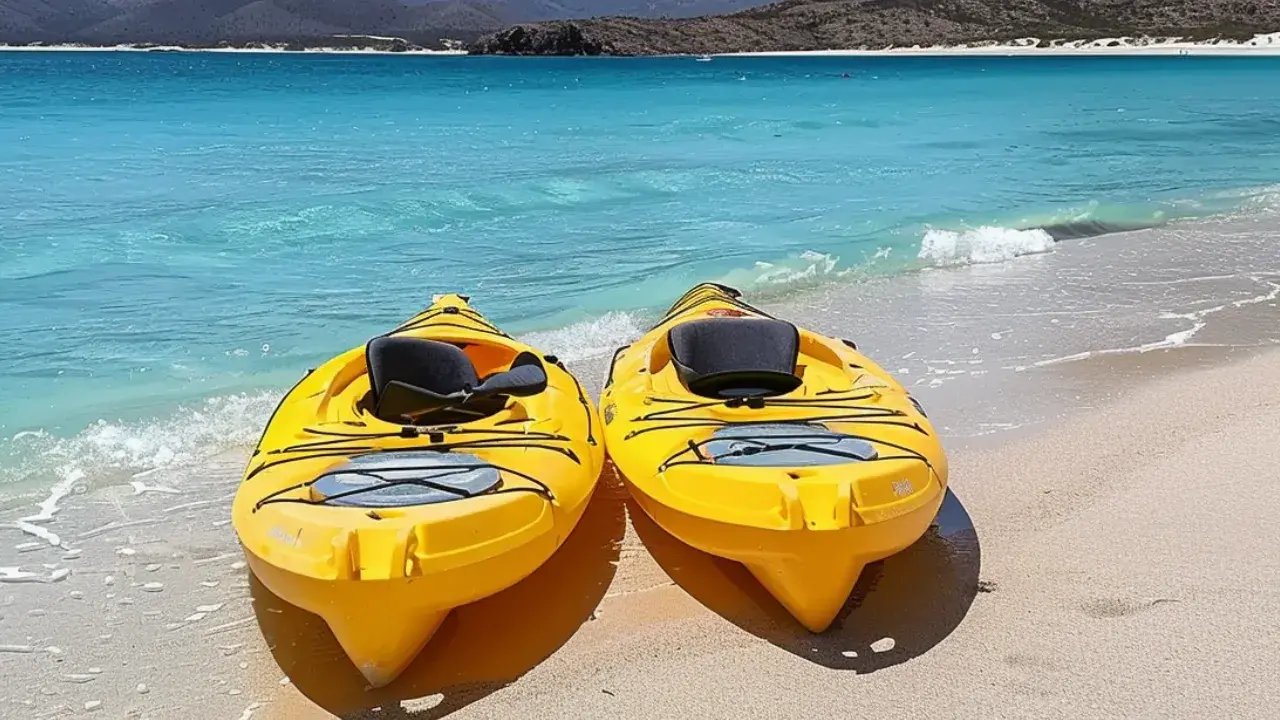 Some kayaks ready to adventure.