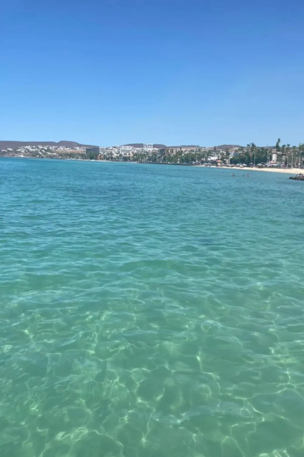 This area of the Malecón beach is far from the La Paz Marina.