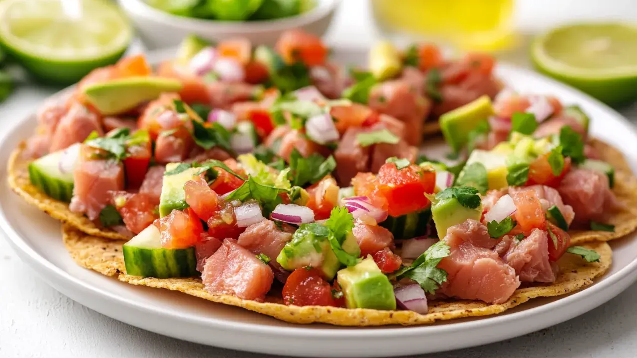 Lemon Raw Tuna Tostada Ready