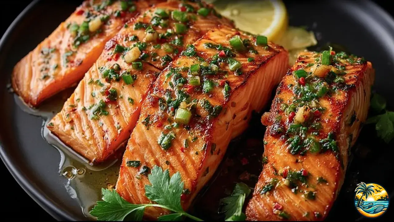 Marinated Salmon with Garlic and Herbs