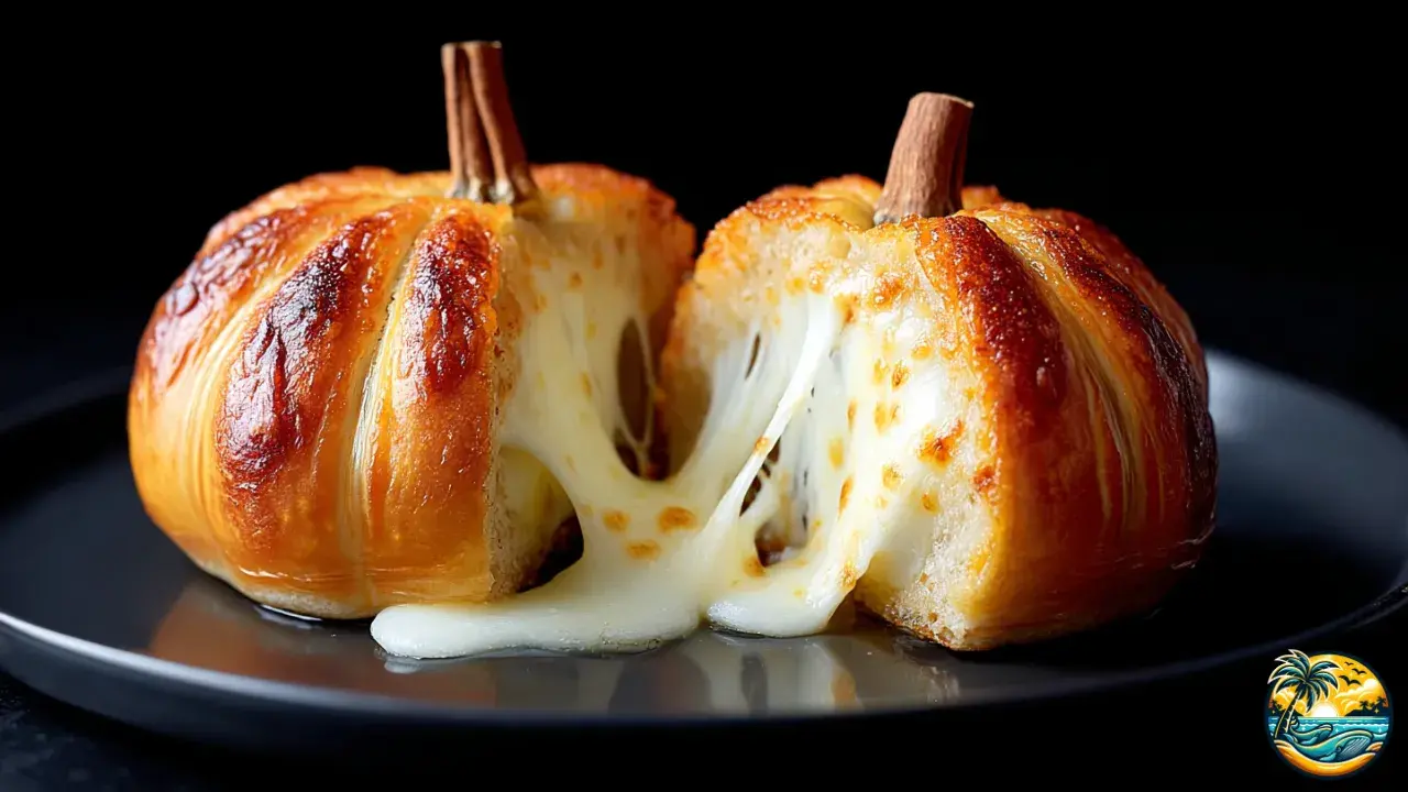 Pumpkin-Shaped Cheesy Buns