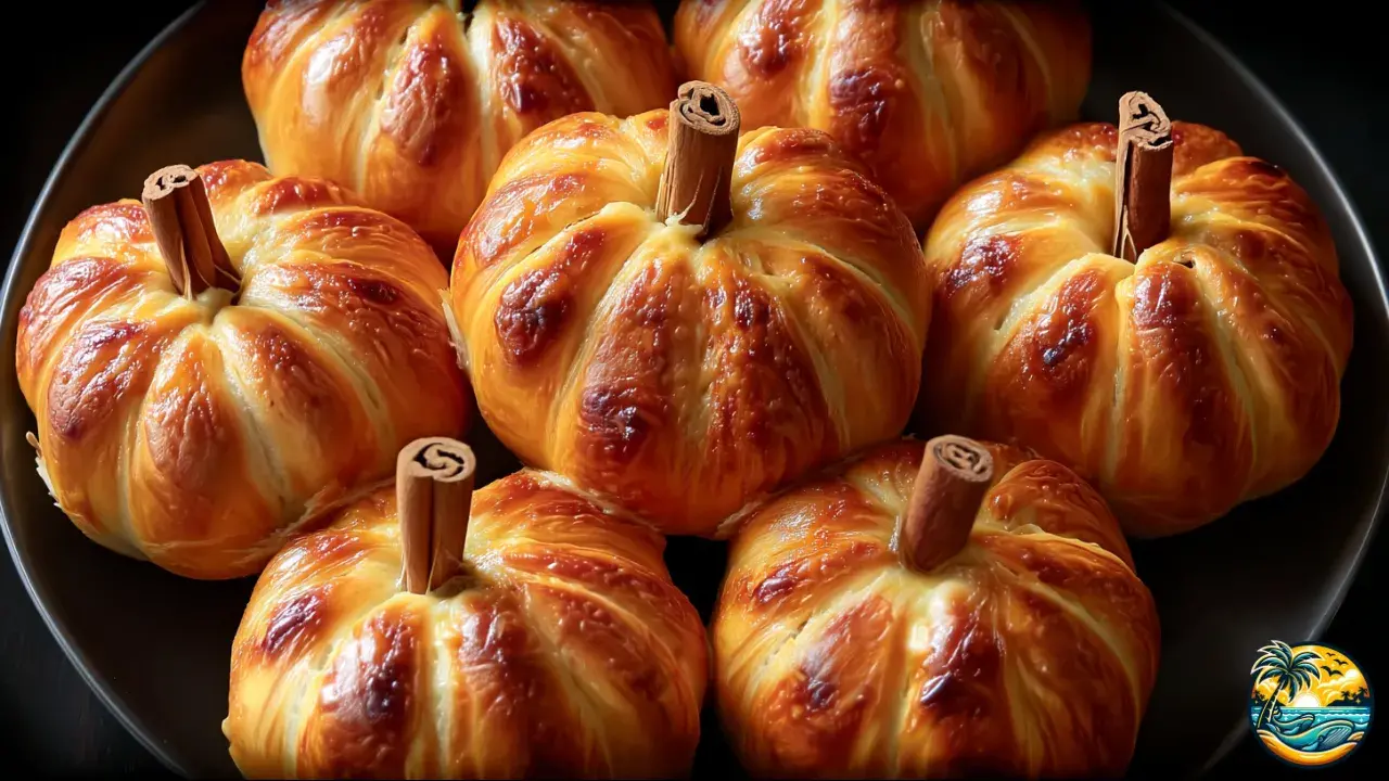 Pumpkin-Shaped Cheesy Buns
